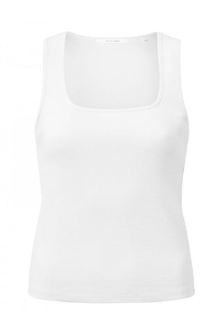 YAYA | Square Neck Tank Top in Pure White
