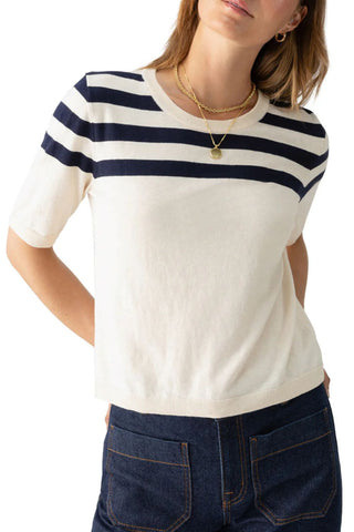 SANCTUARY | Long Weekend Sweater Tee in Toasted/Navy Stripe