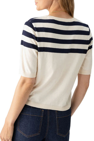 SANCTUARY | Long Weekend Sweater Tee in Toasted/Navy Stripe