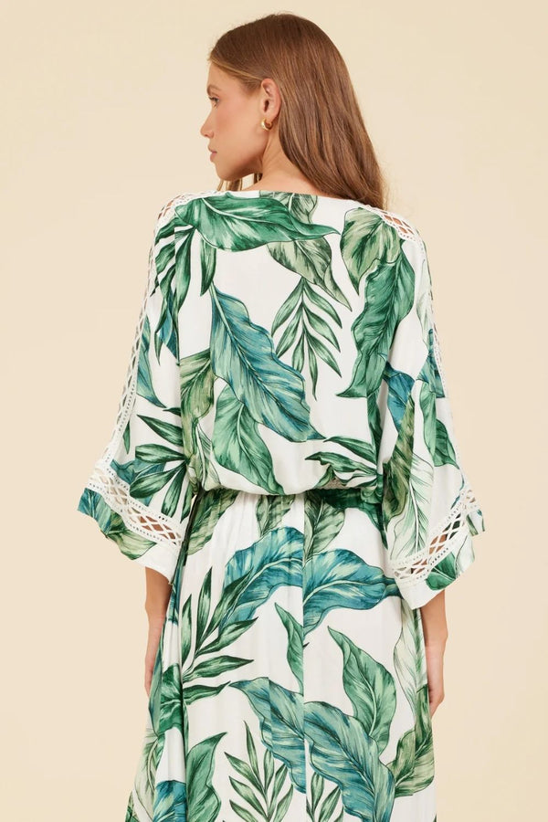 Surf Gypsy | Palm Leaf Open Loose Blouse