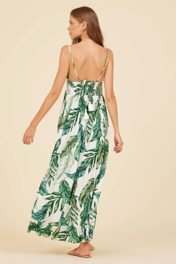Surf Gypsy | Palm Leaf Strappy Maxi Dress