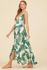 Surf Gypsy | Palm Leaf Strappy Maxi Dress