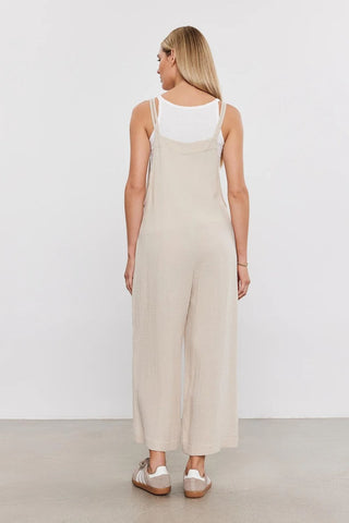 VELVET | Everlee Cotton Gauze Overalls in Sandstone