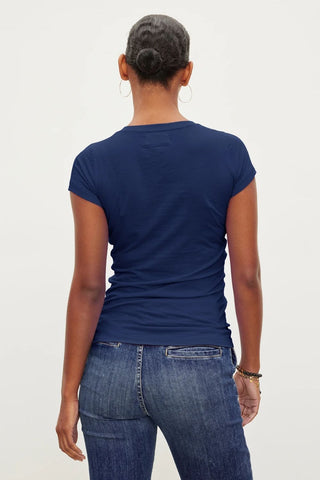 VELVET | Jemma Gauzy Whisper Classic Crew Tee in Midnight