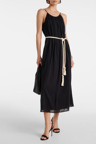 VELVET | Lorelei Cotton Gauze Tie Dress in Black