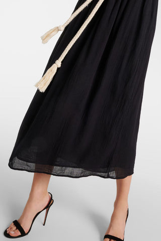 VELVET | Lorelei Cotton Gauze Tie Dress in Black