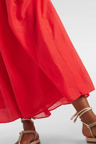 VELVET | Mariela Silk Cotton Voile Skirt in Vixen