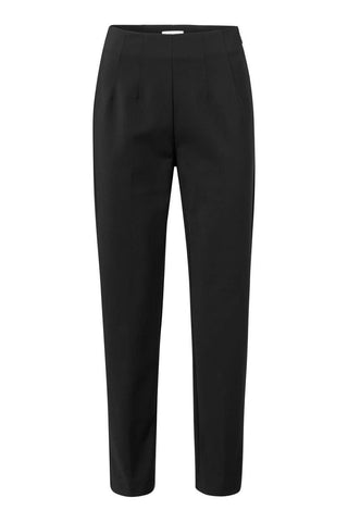 YAYA | High Waist Straight Leg Trousers in Black