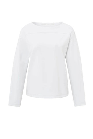 YAYA | Long Sleeve Blouse with Seam Detail in White