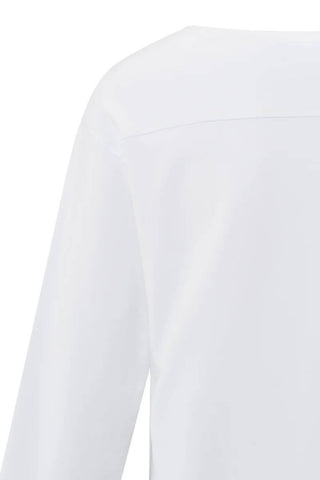 YAYA | Long Sleeve Blouse with Seam Detail in White