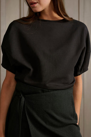 YAYA | Puff Sleeve Top in Anthracite