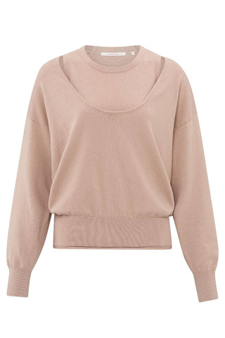 YAYA | Sweater + Tank Set in Dusty Pink