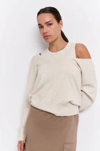 YAYA | Sweater + Tank Set in Light Beige Melange