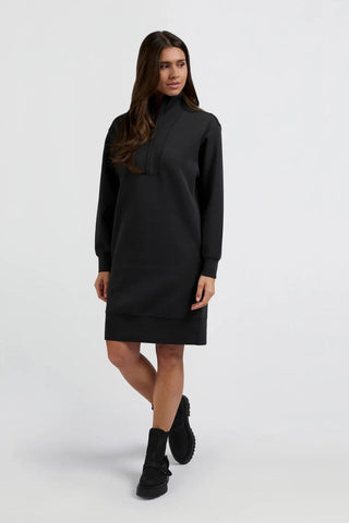 YAYA | Sweatshirt Dress with Collar in Antracite