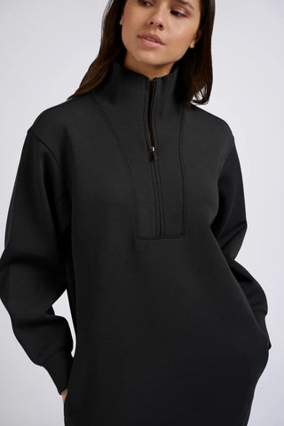 YAYA | Sweatshirt Dress with Collar in Antracite