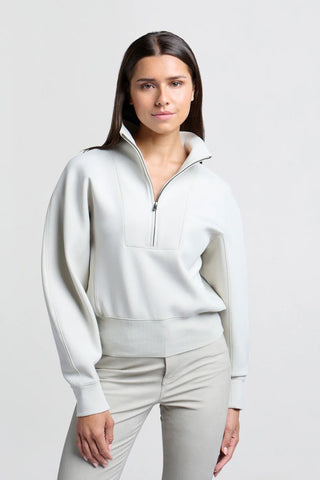 YAYA | Sweatshirt with Zip Collar in Moonstruck Grey