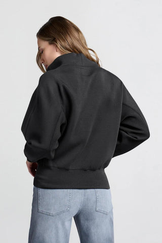 YAYA | Sweatshirt with Zip Collar in Antracite