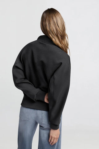 YAYA | Sweatshirt with Zip Collar in Antracite