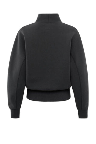 YAYA | Sweatshirt with Zip Collar in Antracite